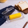 Clear Glass Butter Dish with Lid, Covered Butter Stick Holder
