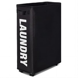 Foldable Laundry Basket, 1 Count Waterproof Large Capacity Laundry Basket with Handle,  Clothes Storage Basket for Home Dormitory - Color: Black, Specification: 1 Count