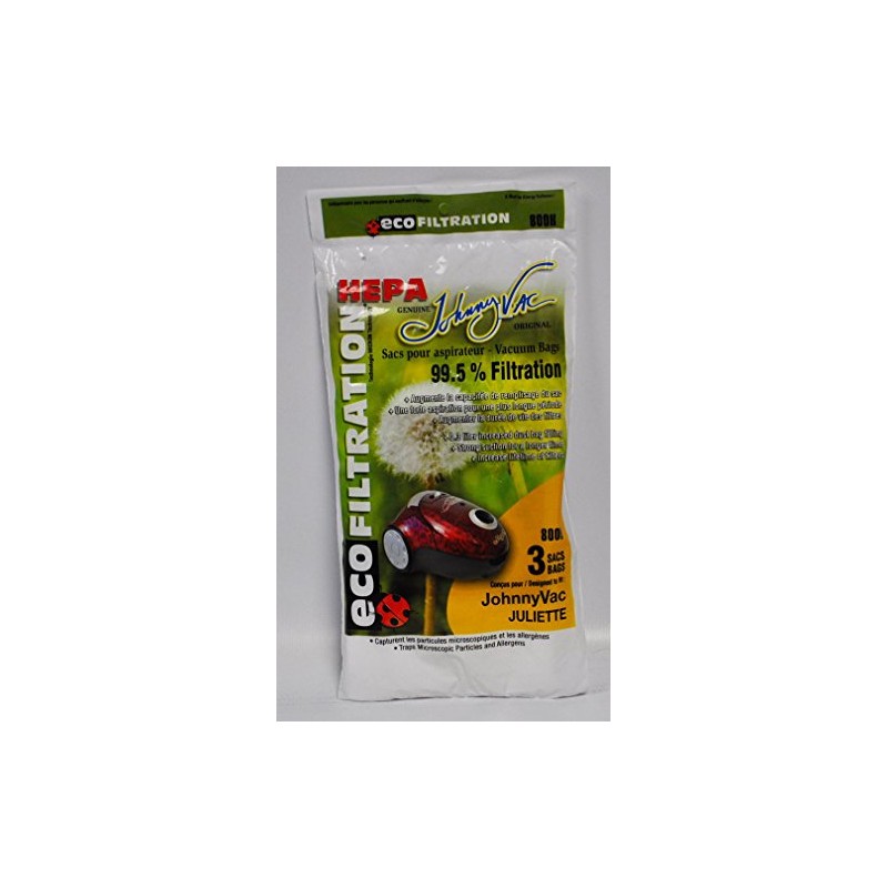 Johnny Vac 3-Pack Eco Filtration HEPA Vacuum Bags for Juliette,