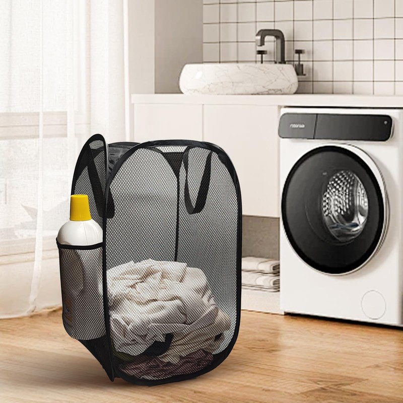 Upgraded pop-up laundry basket, with a foldable design. The handle