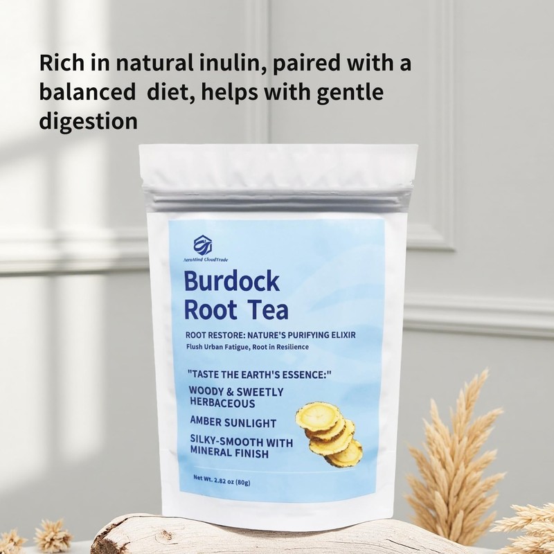 AeroMind CloudTrade Organic Burdock Slices Tea,Raw Agricultural Product,Caffeine Free, Resealable