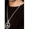 Smiffys '60s Peace Sign Hippie Medallion, Silver with 44cm Chain,