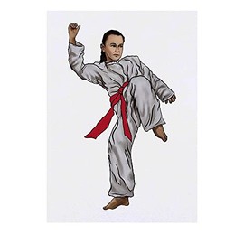 'Karate Kick Girl' Temporary Tattoo - Water Resistant, Skin-Safe, Non-Toxic Transfer (TO00043916)