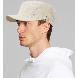 WULIQIUQIU Army Cadet Cap for Men Women Military Flat Top Cap Unisex Basic Baseball Cap White