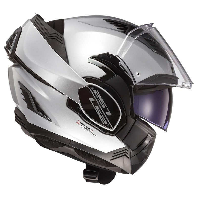 LS2 Helmets Valiant II Modular Helmet (Gloss Silver - X-Small)