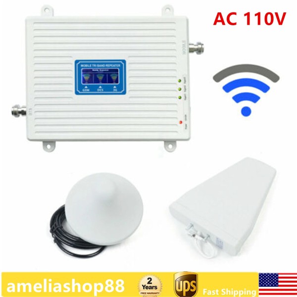 Universal Tri- Band Amplifier 900/1800/2100 GSM DCS 2G/3G/4G LTE Signal