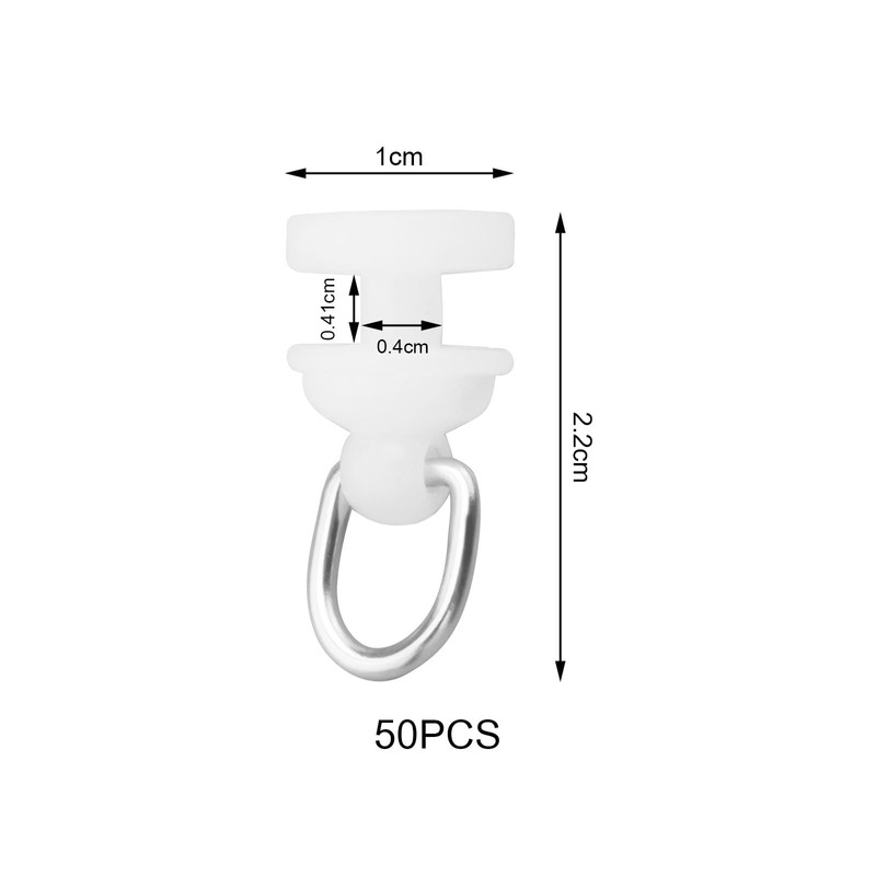 ECSiNG 50pcs Hook for Curtain Track Ceiling Curtain Hooks Plastic