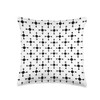 White Black Molecule Atom Connected Dot Monochrome Pattern Throw Pillow