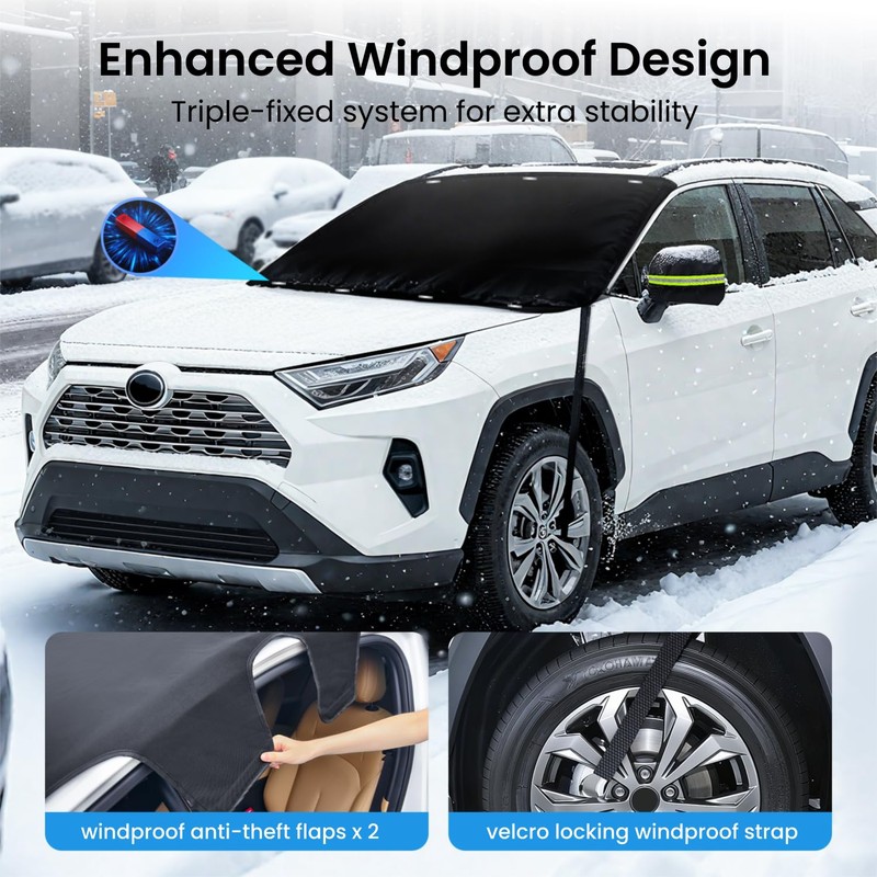 REEVAA Upgraded Car Windshield Cover for Ice & Snow [All-Weather