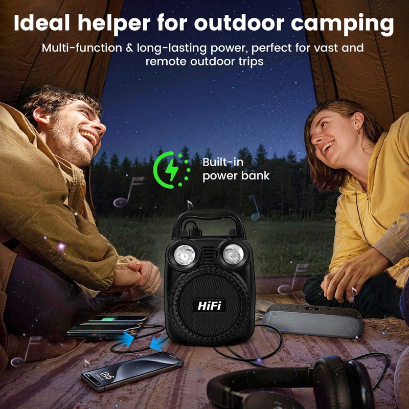 ottosing Portable Bluetooth Speaker-6000mAh Rechargeable Battery, Charges Phones, 10H Playtime,