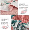 Yiran Pink Floral Quilt Set Queen Size Summer Botanical Bedspreads