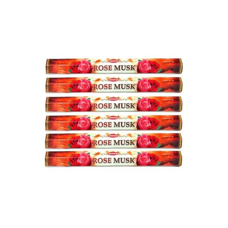 Krishan Rose Musk Rosa Almizcle Incense 20 Sticks x 6
