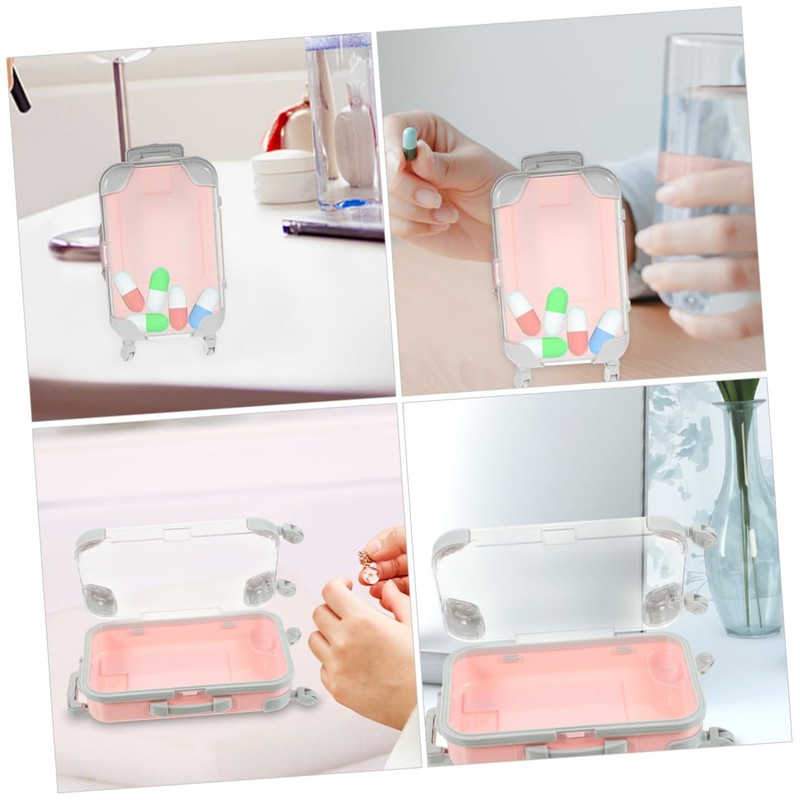 Beavorty 2 Stück Mini-Koffer für Wimpern mit Simulation, Trolley-Design, tragbar,