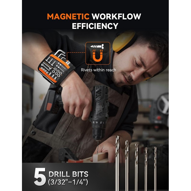 AUTOWN Professional Rivet Gun Kit with 5 Drill Bits &