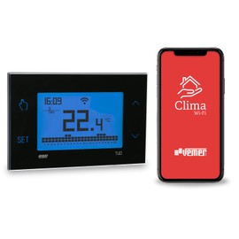 VEMER VE793800 TUO WiFi Lite Smart WiFi Thermostat, WLAN Room Thermostat Digital Programmable with LCD Display, Electric Underfloor Heating, Heating Control via App, Black