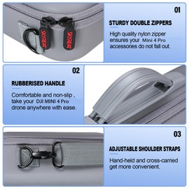 SKYREAT Mini 4 Pro Case, Portable Travel Case, Compact Storage Carrying Case with Should Strap for DJI Mini 4 Pro Fly More Combo Drone RC 2 Controller Accessories