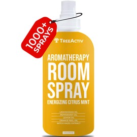 TreeActiv Aromatherapy Room Spray 4 oz, Natural Citrus Air Freshener, Essential Oil Odor Eliminator, Linen and Room Spray for Bedding, Pillow, Linen Mist, Natural Room Spray Air Freshener, 1000 Sprays