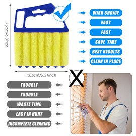 2 Pcs Window Venetian Blind Cleaner Duster Tool Washable 7 Fingers Dusting Cleaner and Air Vent Shutter Brush Blinds Air Conditioner Fan Duster Dirt Housekeeping Tool (Orange Blue)