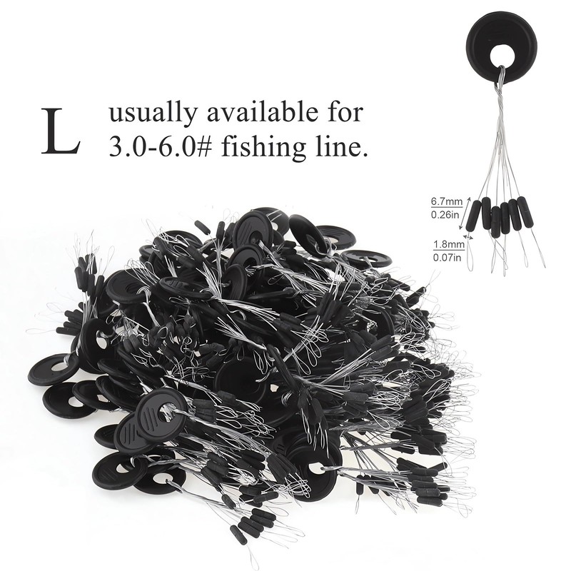 Conskyee 600 Pieces Fishing Rubber Bobber Stops, 6 in 1