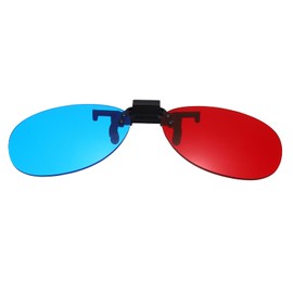 sourcing map Red Blue/Cyan 3D Clip-on Glasses, Anaglyph 3D Viewing Glasses Hanging Frame Round for Movies Theater Games TV Photos Projector
