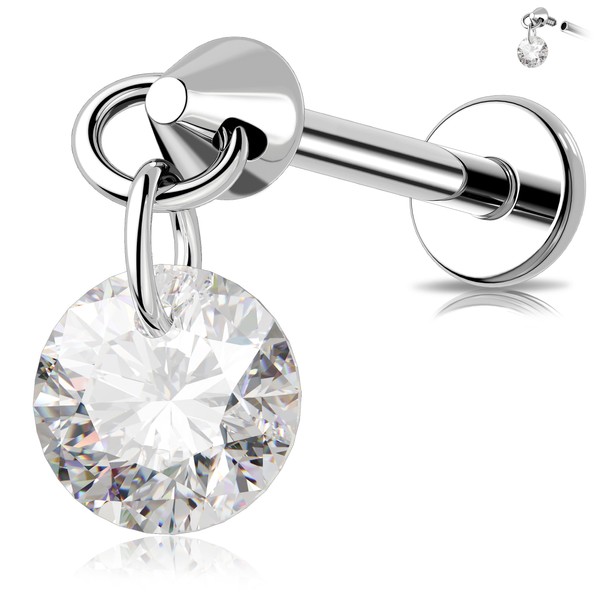 MeIighting Titanium G23 Flat Back Earring 16G Internally Threaded Dangle