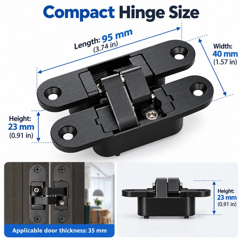 3D Adjustable Hidden Door Hinge for Solid Wood Doors –