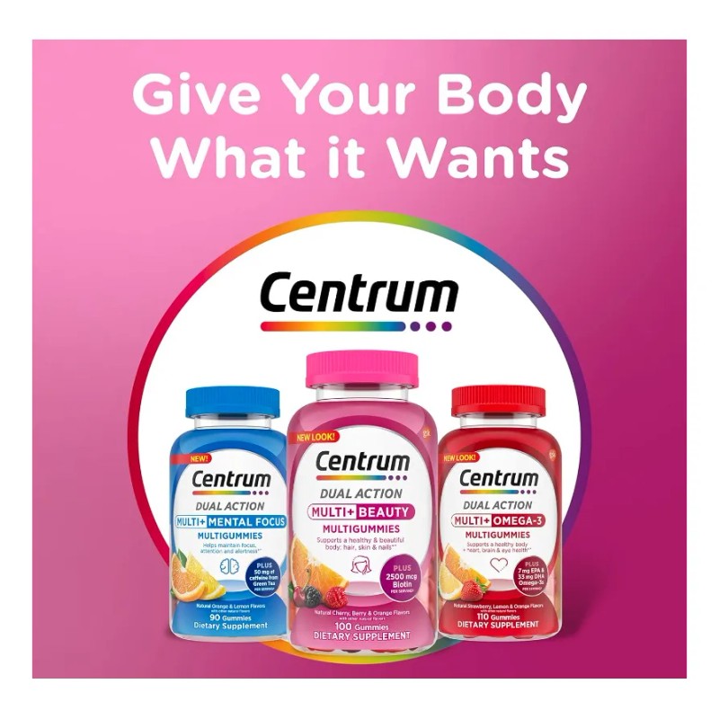 Centrum Multi + Beauty Pelo Piel Uñas 100 Gomitas Americano