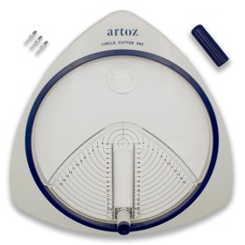 ARTOZ Circle Cutter with 3 Spare Blades, Paper, Photos, Cardboard, Cutting Tool for Cutting Circles and All Crafts, 2.4-15 cm
