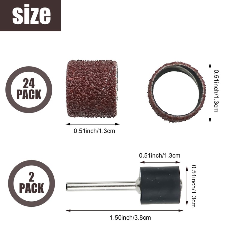 26 Pack Nail Grinder for Dogs Replacement Kit Sanding Drum
