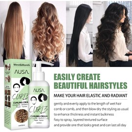 Elastic Styling Cream, Hair Cream Women/Men, Defining Curl Cream, Curl Defining Styling Soufflé, Curl Moisturiser, Moisturising and Bounce