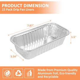 AJinTeby Grease Tray Liners Compatible with CharBroil G416-0015-W1 Grill Drip Pans, Disposable Aluminum BBQ Grease Tray Liners for CharBroil Performance G325-5703-W1 463242716 463234513, 15 Pack