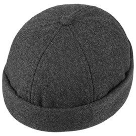 Lipodo Docker Hat Women/Men – Made of Wool Blend – Adjustable Docker Cap – Lined with Fleece – One Size (54-60 cm) – Turn-Up Hat with Velcro Fastening – Autumn/Winter, charcoal