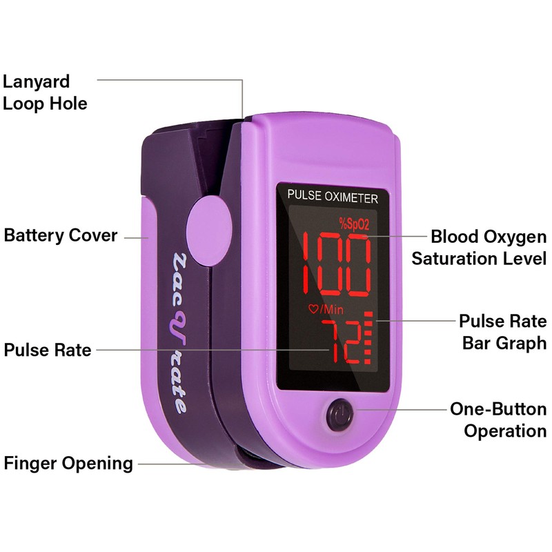 Zacurate Pro Series 500DL Fingertip Pulse Oximeter Blood Oxygen Saturation