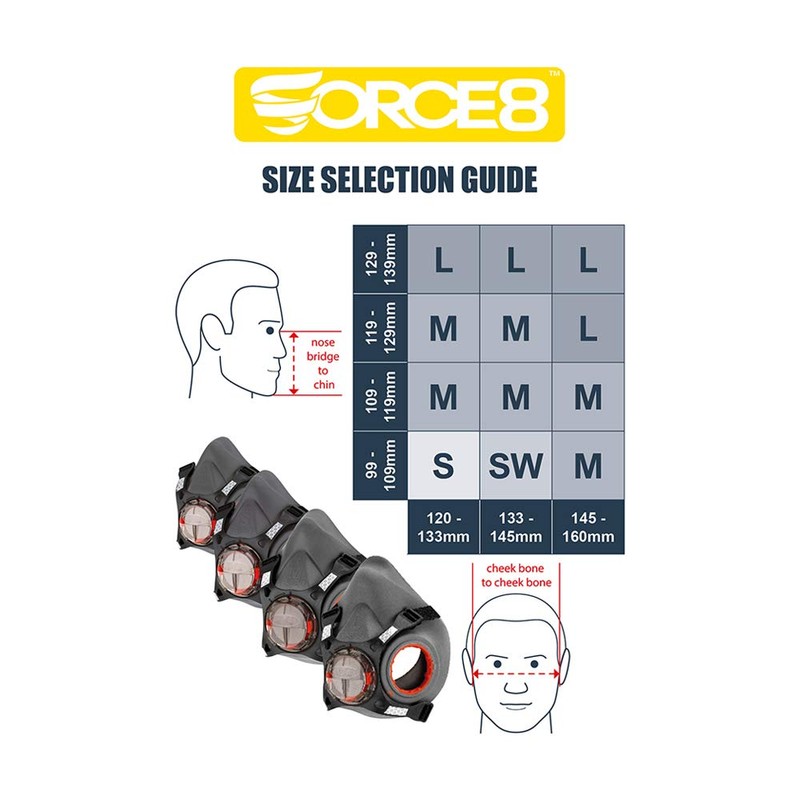 Force 8 Half-Mask Small (Mask only) (JSP BHG003-1L5-000)