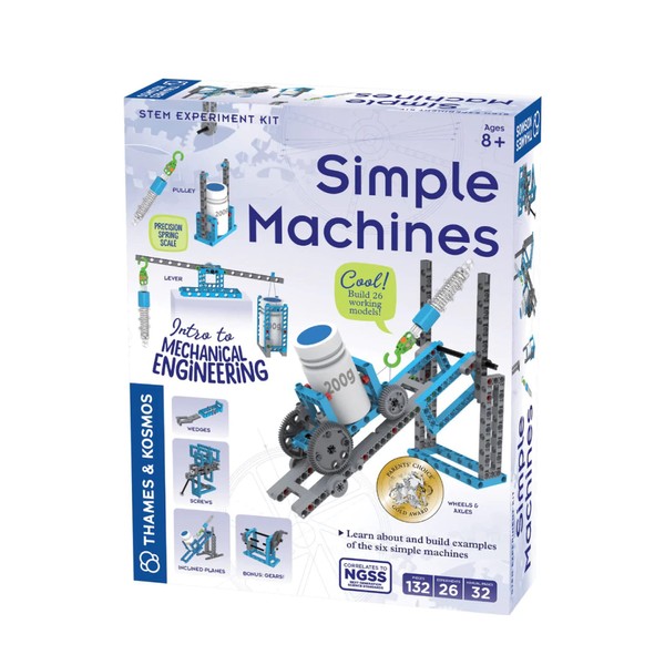 Thames & Kosmos Simple Machines Science Experiment & Model Building Kit, Introduction to Mechanical Physics, Build 26 Models to Investigate The 6 Classic Simple Machines