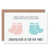 Wee Blue Coo CARD GREETING NEW BABY TWINS 20 FINGERS