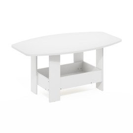 Furinno Simple Design Coffee Table with Storage Compartment, White