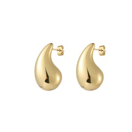 Lucoro 18K Chunky Drop Earrings, Golden Earrings, Women, Stylish Gold-Plated Earrings for Women Girls, Metal, No Gemstone
