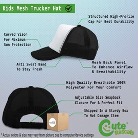 Summer Kids Trucker Hat Basketball Ball Hoops Polyester Boys Girls Sun Toddler Caps Black Design Only Adjustable