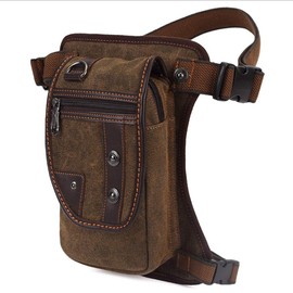 Canvas Drop Leg Bag Hiking Waist Pack for Men Women Outdoor Travel Motorcycle Bike Riding Cycling Fishing Walking Multi-Purpose Thigh Fanny Pouch