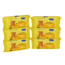 Ricitos de Oro Baby Wipes, Chamomile and Aloe Vera Refillable Baby Wipes, Moisturize and Clean Baby, Lightly Scented, Hypoallergenic, Alcohol-Fee, 6-Pack of 80 wipes each one (480 wipes)