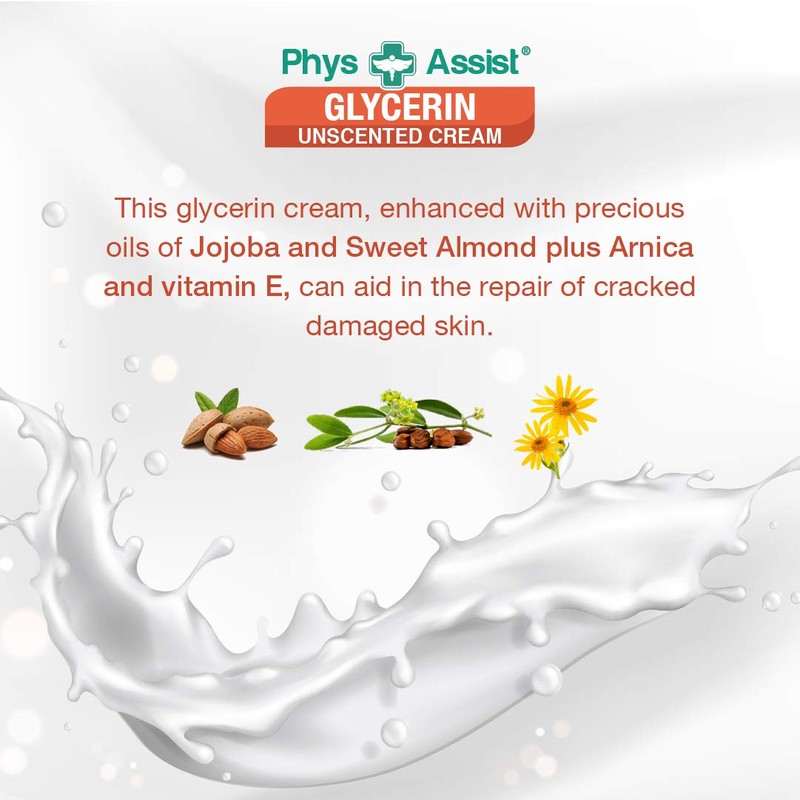PhysAssist Oncology Glycerin Unscented Moisturizer Cream for Dry Stressed Skin.