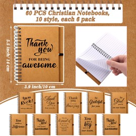 Qeeenar 180 Pcs Employee Appreciation Gifts Bulk Christmas Employee Appreciation Notebook Inspirational Kraft Planner Journal with Pens and Keychain Thanksgiving Gifts for Coworker Nurse Team