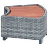CHARMMA Inflatable Hot Tub Spa Step,Poly Rattan,Outdoor Massage Hot Tub