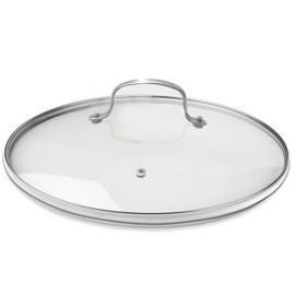 Nuwave 11.5” Vented Tempered Glass Lid, Oven Safe up to 350F, Dishwasher Safe, Shatter-Resistant, Easy to Clean, Stainless-Steel Handle and Rim, Compatible w/Most 11.5" Cookware