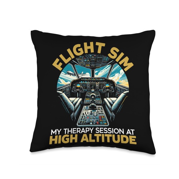 Flight Simulator Aviation Console Pilot Flight Simulation Throw Pillow