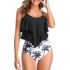 Vozobi Women's Tankini Swimsuits Two Piece Ruffle Flounce Top High