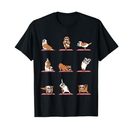 English Bulldog Yoga Puppy Yoga Poses and Meditation T-Shirt T-Shirt