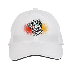 Makoroni - Peace Love Jew's HARP Hat Adjustable Cap, DesJ26 White