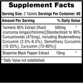 Turmeric 95 120 Tabs Curcuma Curcumina Hi Tech Pharmaceutica Sin Sabor